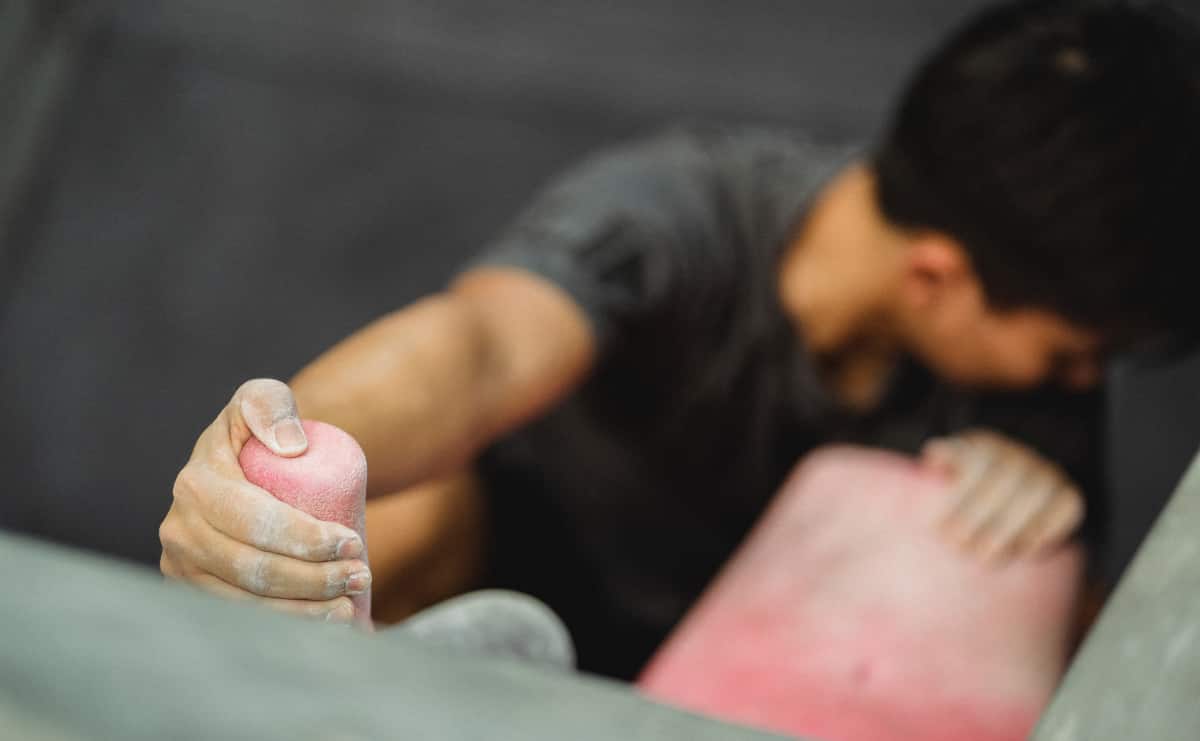 Individual rock climbing, symbolizing the physical and mental strength built through our offsite addiction treatment activities.