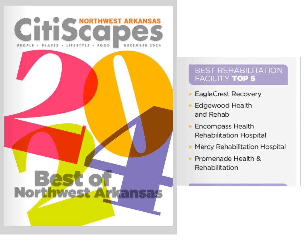 The cover of the 2024 Citiscape Magazine where Eaglecrest was voted best rehab in Northwest Arkansas.